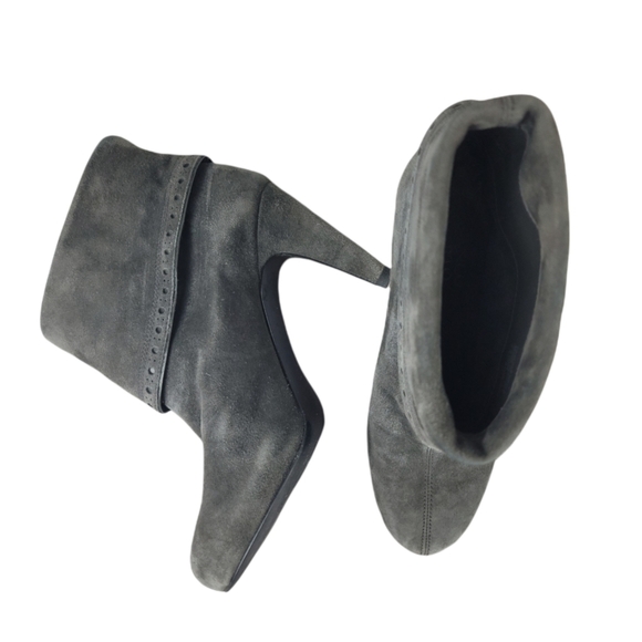 Franco Sarto "EXTREME" Gray Suede Pull-On Ankle Boots - Picture 7 of 8